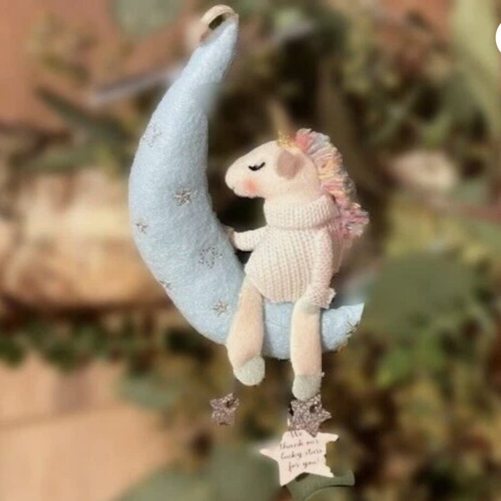 Unicorn Moonn Stars ~ NEW Baby /1st Christmas Ornament ~ Only (2) Left in stock!